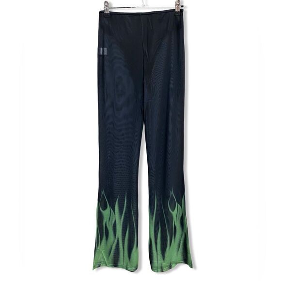 NWT Superdown Deja set pants bra outfit mesh print flares flame 2 pc Revolve M - Picture 6 of 12